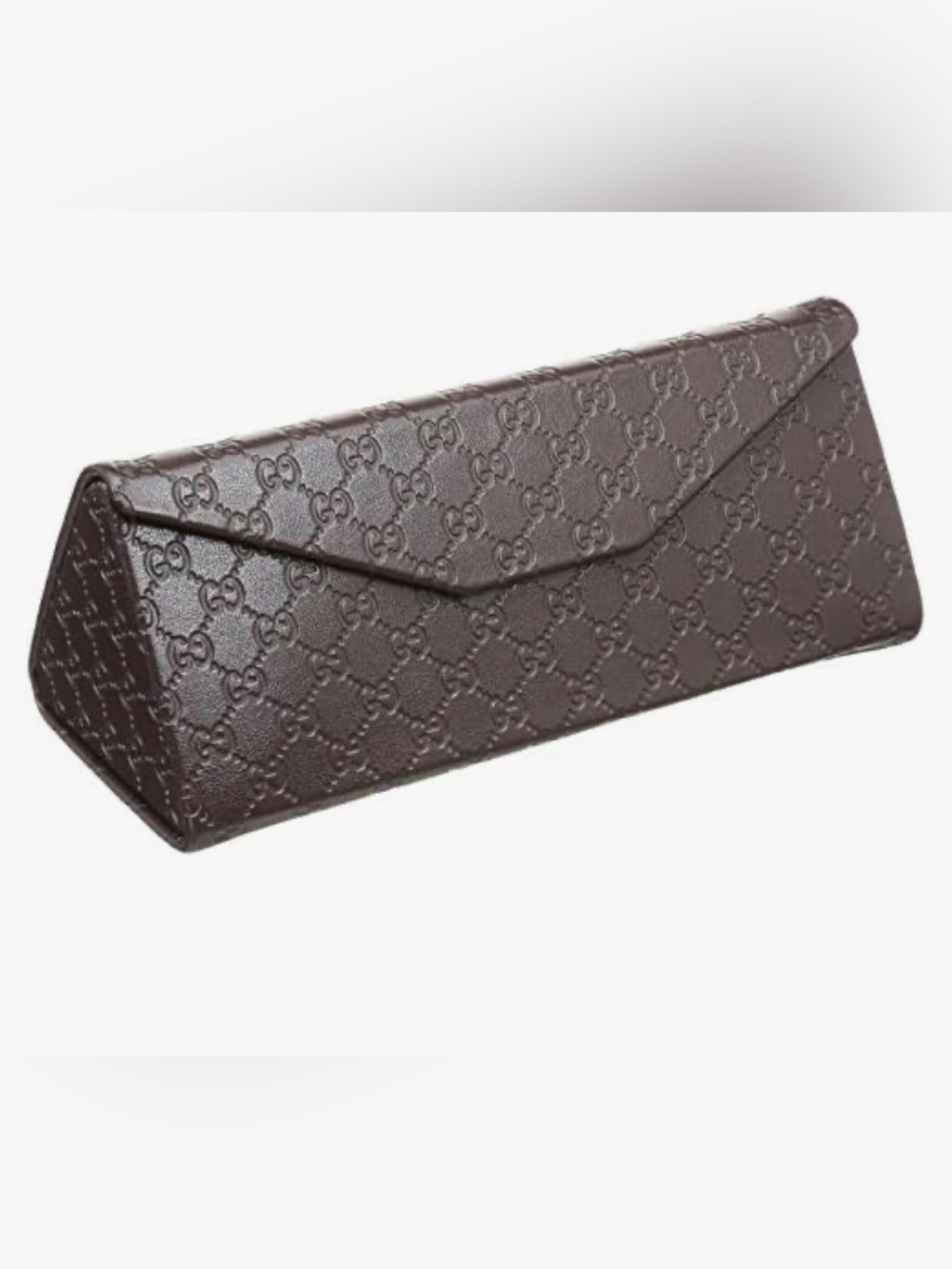 Gucci Dark Brown Embossed GG Envelope glasses case